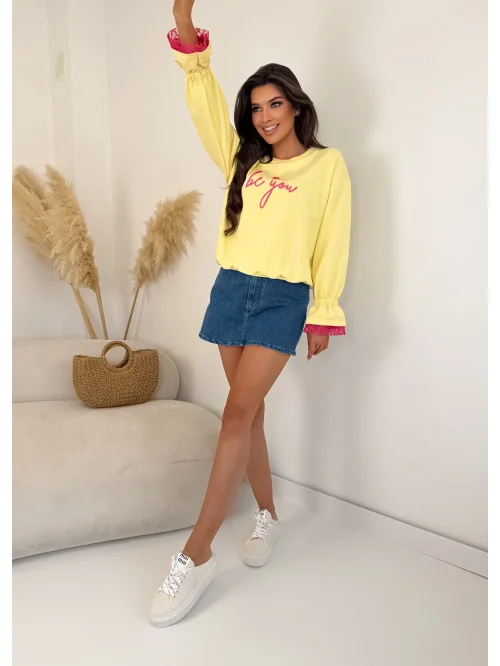 Bluza damska Be You z koronką i ozdobnym rękawem